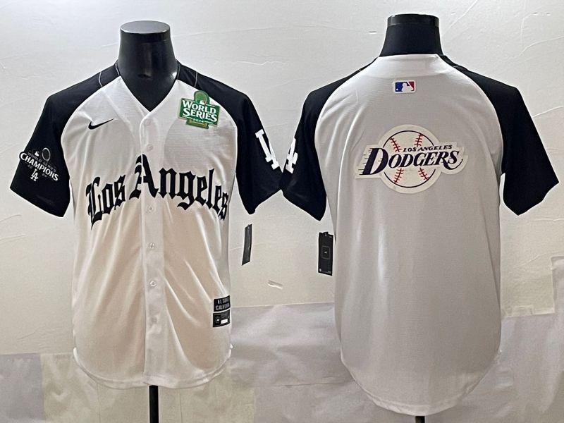 Men 2025 Los Angeles Dodgers Blank White black Five generations Joint Name Nike MLB Jersey style 52635->los angeles dodgers->MLB Jersey